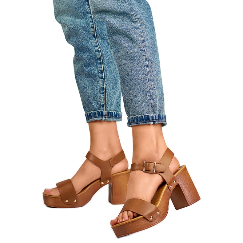 Sandały Damskie 3993CA brązowe