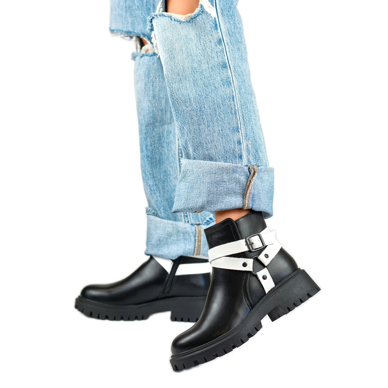 Botki Damskie Ocieplane 250043BW-PU czarne