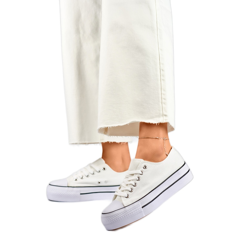 Trampki Damskie QY832-09BL białe