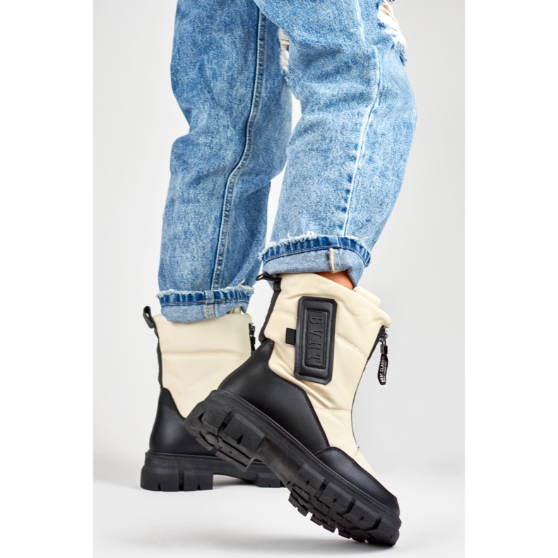 Śniegowce Model H-07BE Beige/Black - PRIMO beżowy