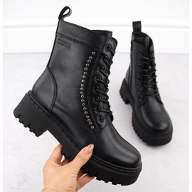 Botki Big Star skórzane, ocieplane OO274A255 INT2062 czarne