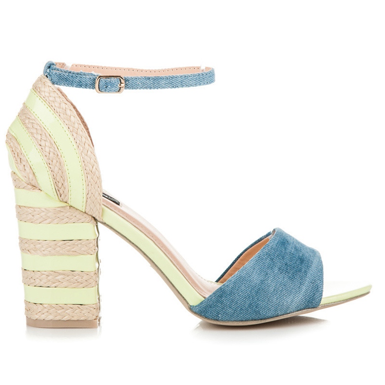 Vices Jeansowe Espadryle Na Obcasie zielone