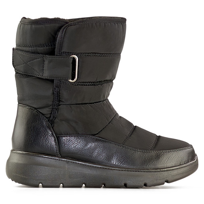 Czarne śniegowce na rzep ocieplane