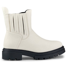 Botki damskie sztyblety ocieplane beżowe 250041BE-PU beżowy