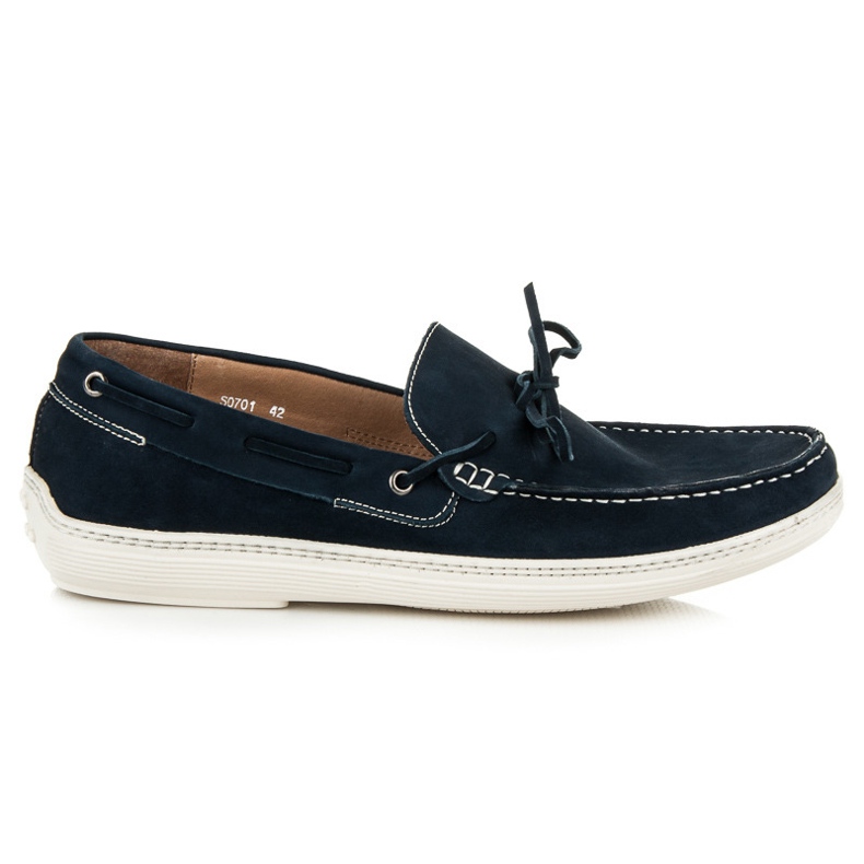 Sorrento Skórzane Mokasyny niebieskie