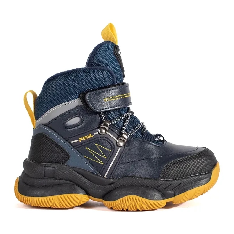 Wysokie ocieplane trzewiki chłopięce niebieskie