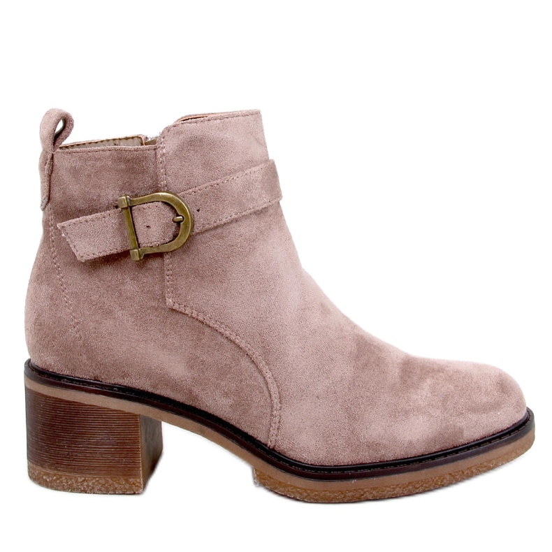 Botki na niskim obcasie Duncans Khaki beżowy