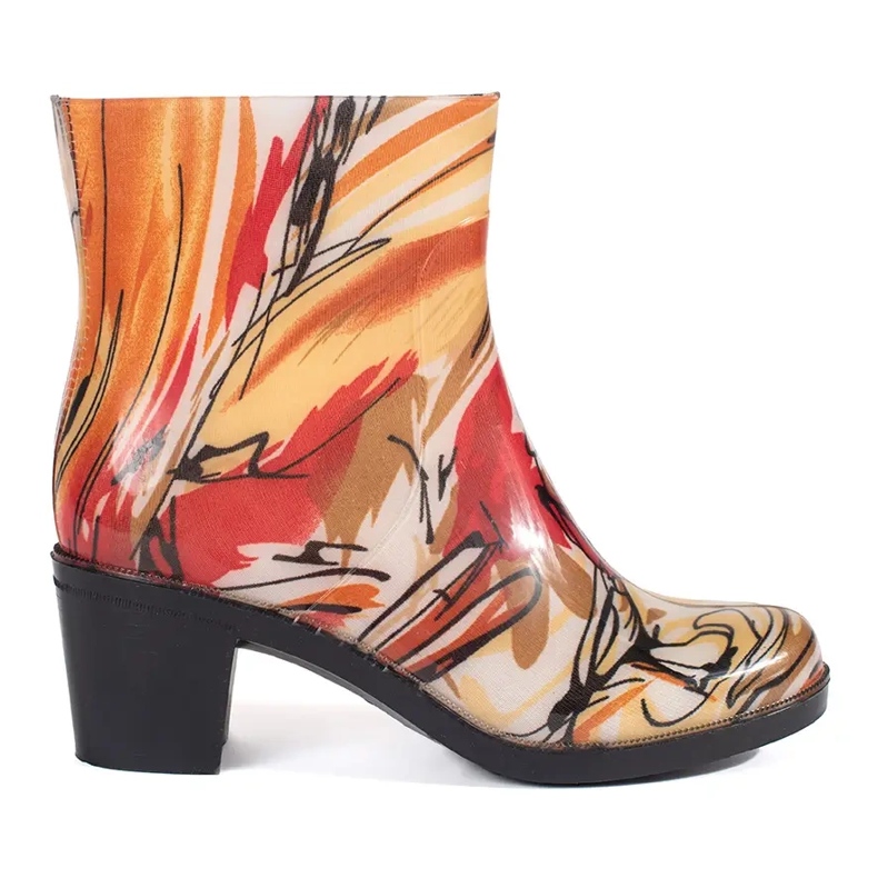 Wielokolorowe kalosze na obcasie