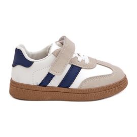 Sneakersy Dziecięce Na Rzep Biało-Niebieskie Tromella białe