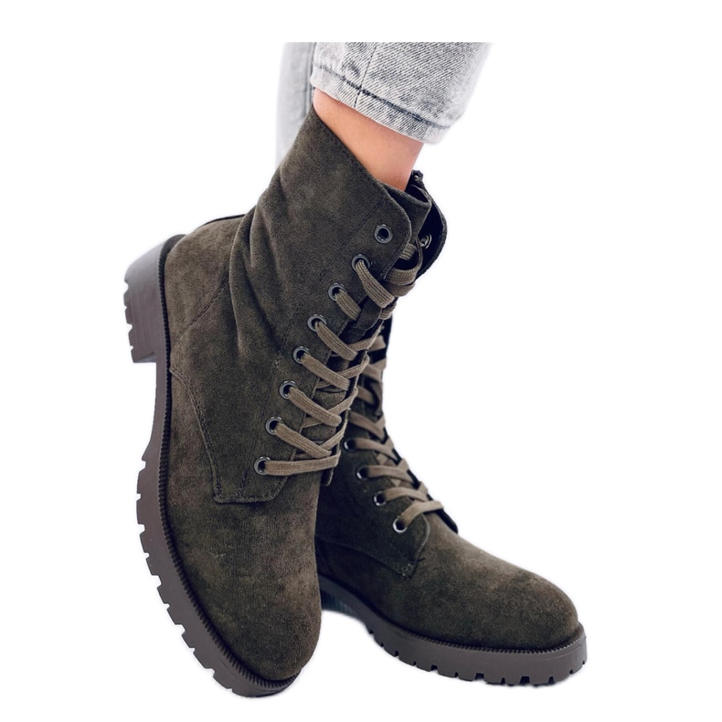 Workery sznurowane Green zielone