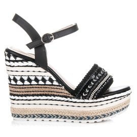 Vices Etniczne Koturny Z Ozdobami czarne