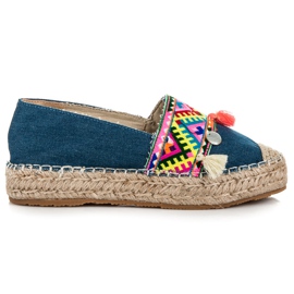Vices Espadryle Ethnic Print niebieskie