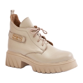 Botki  Zazoo 60483 Beige beżowy