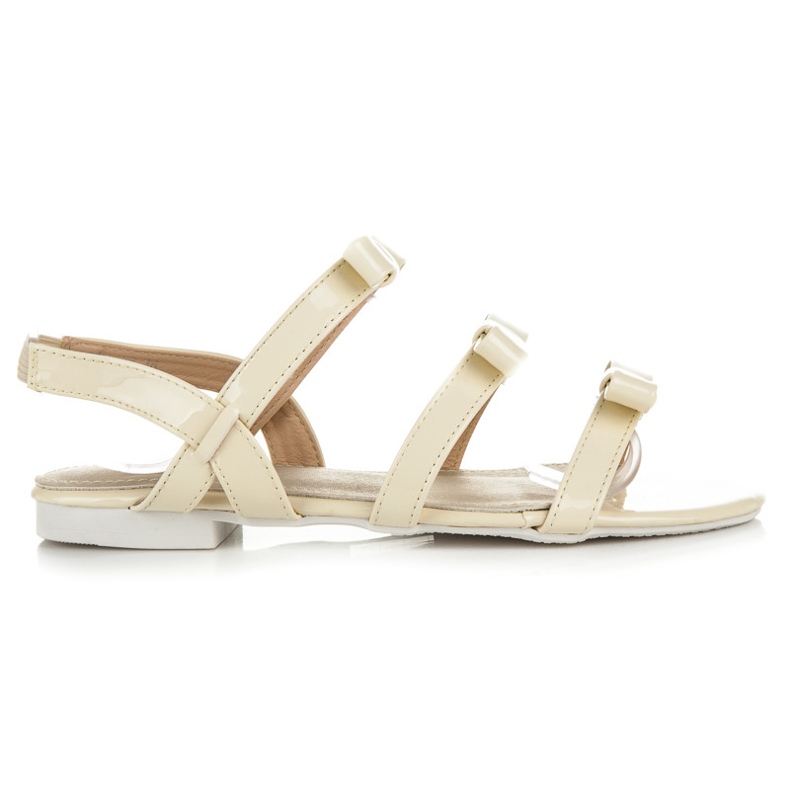 Vices Lakierowane Sandałki Z Kokardkami żółte