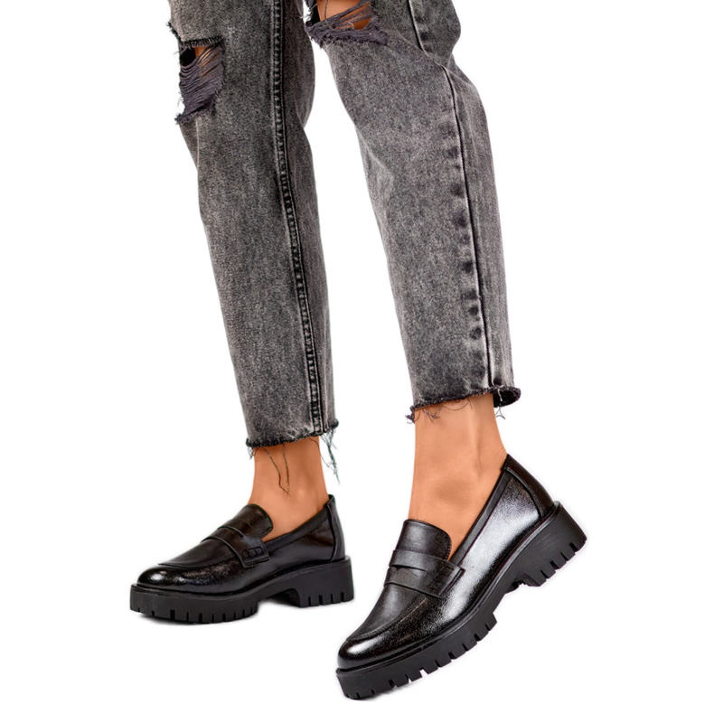 Mokasyny Model XR-374B Black czarne