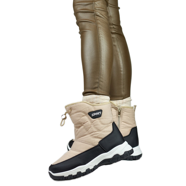 Śniegowce Model 9159-4BE Beige/Black beżowy