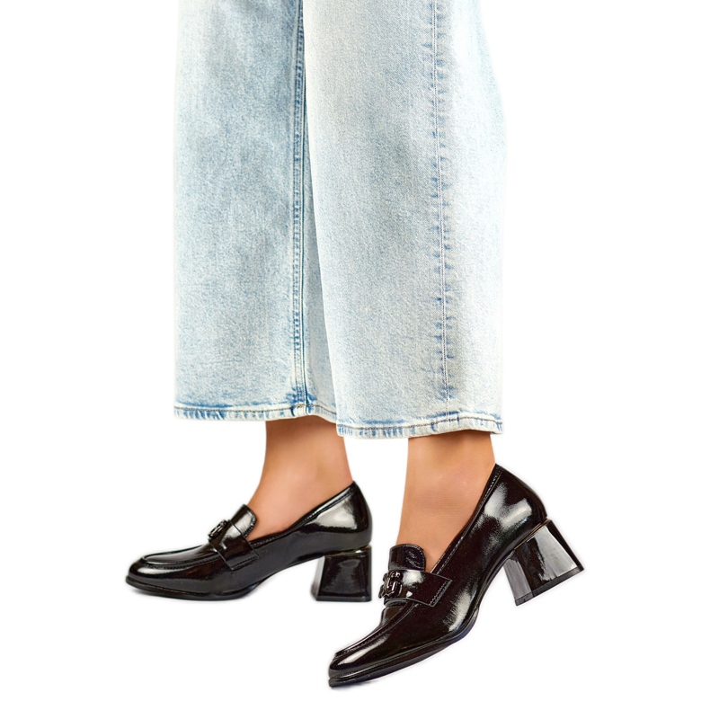 Czółenka Mokasyny Model GD-FL475B Black czarne