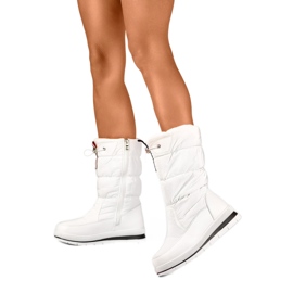 Śniegowce Damskie Ocieplane Eko-Futrem 8302W białe