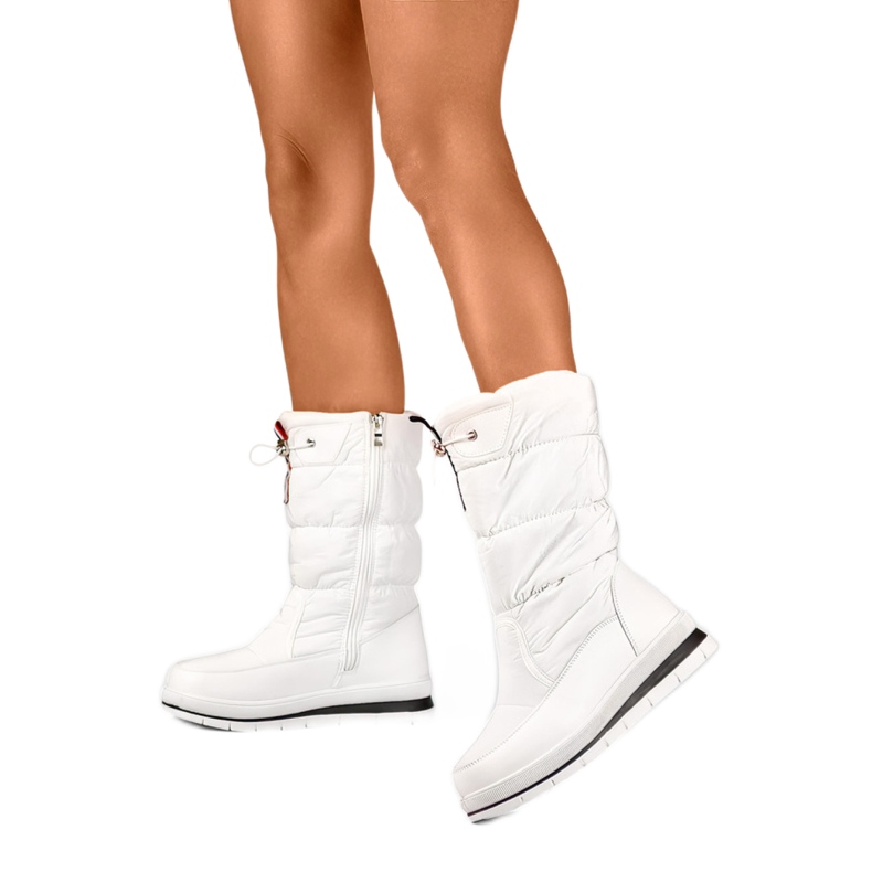 Śniegowce Damskie Ocieplane Eko-Futrem 8302W białe