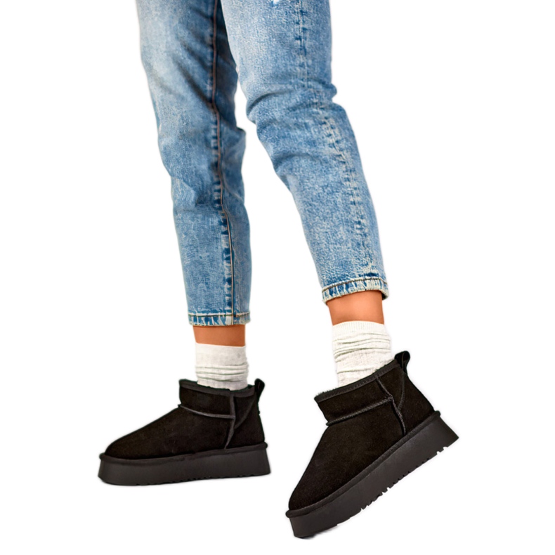 Śniegowce Damskie Ocieplone Futrem XF-159B czarne