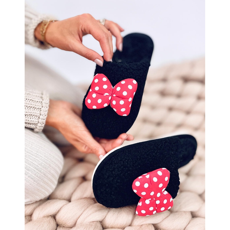 Kapcie dziecięce z kokardką Child Czarne