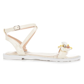 Vices Lakierowane Sandałki Z Motylkiem żółte