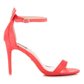 Vices Zamszowe szpilki z uszkami czerwone