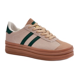 Buty Sportowe EV-508 Beige/Green beżowy