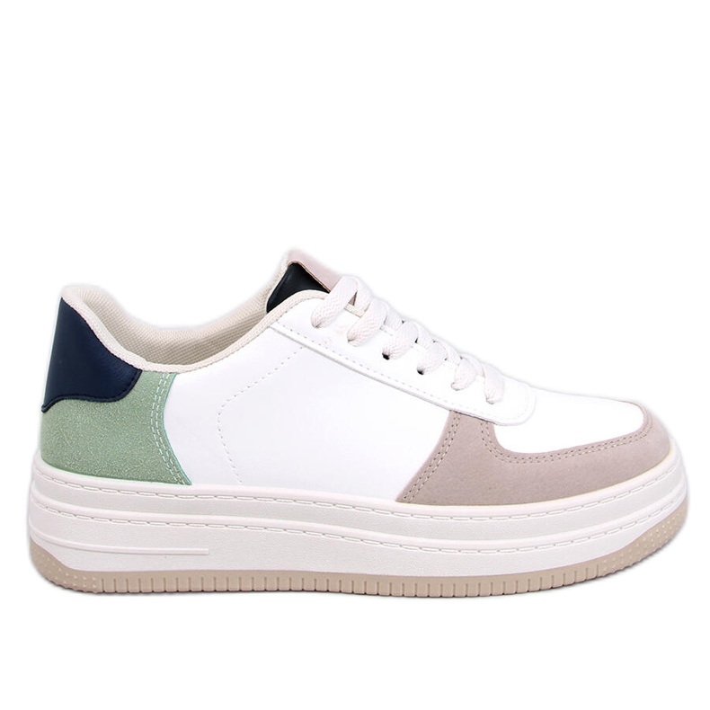 Sneakersy damskie sportowe białe-khaki