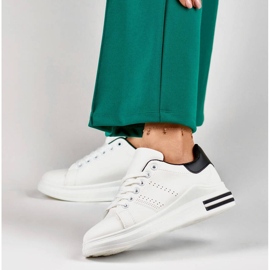 Sneakersy damskie na platformie białe 85-710W/B