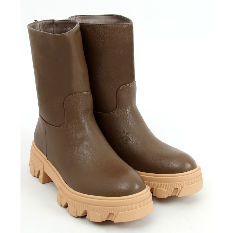 Botki Damskie z prostą cholewką Green zielone