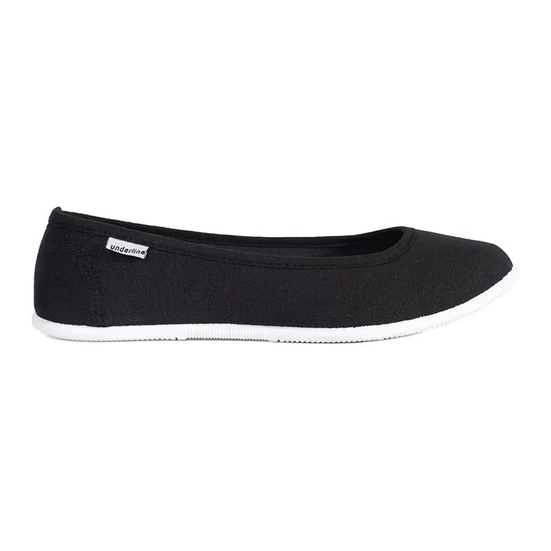 Czarne materiałowe balerinki damskie