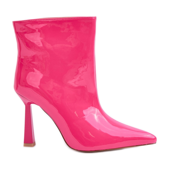 Lakierowane Botki Na Szpice Wsuwane Fuksja różowe