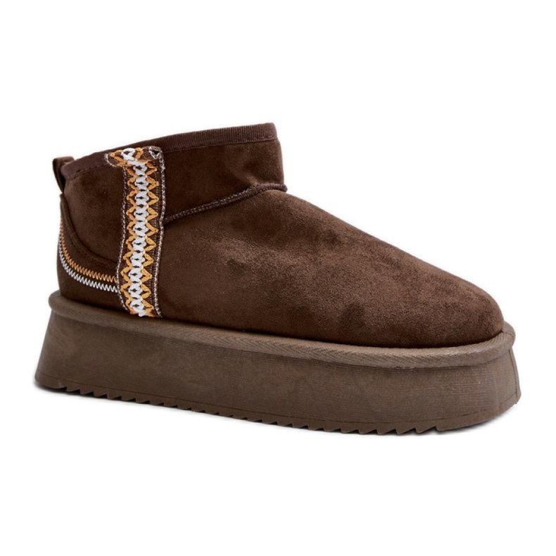 Śniegowce damskie na platformie zamszowe ciemnozielone