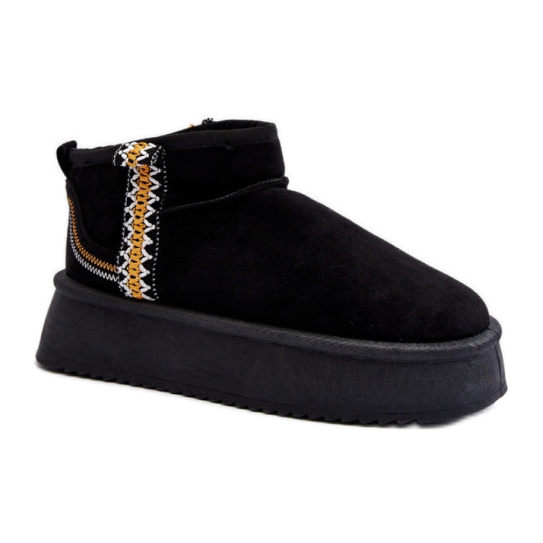 Śniegowce damskie na platformie zamszowe czarne