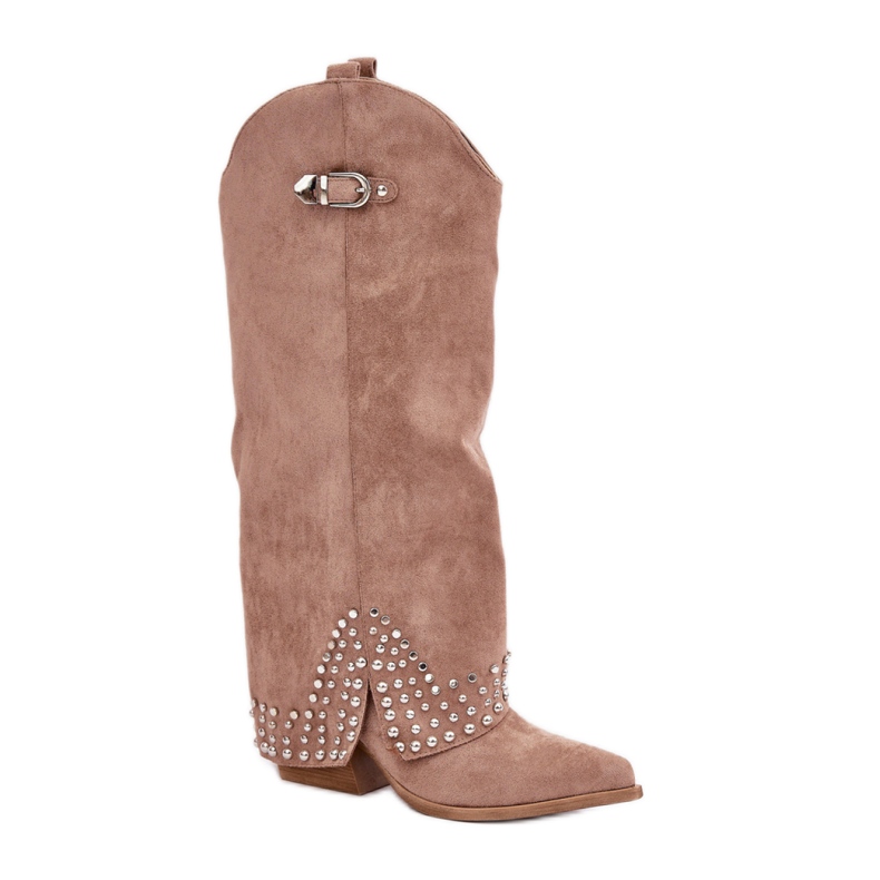 Kozaki Model Iveliri LQ-135 Dark Beige - Step in style beżowy