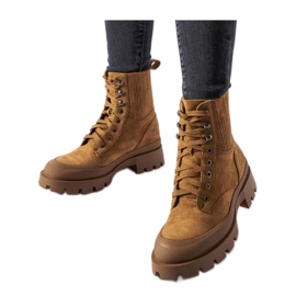 Brązowe botki z eko-zamszu Orson - Solea