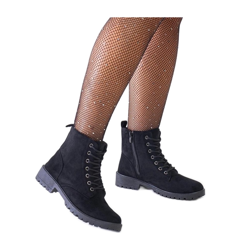 Czarne botki eko-zamszowe workery