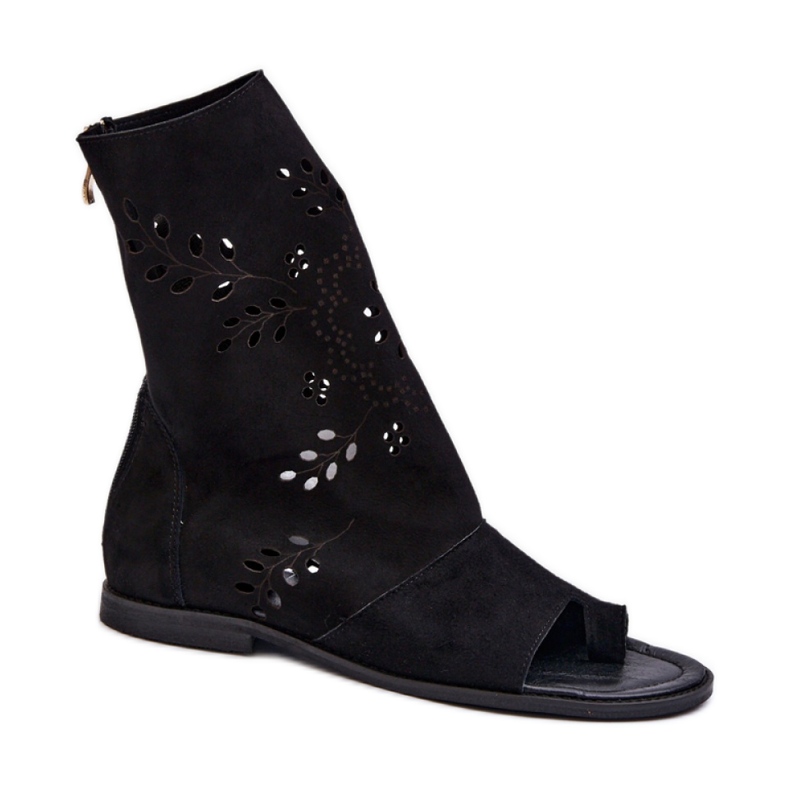 Sandały z cholewką Zazoo 3437 Black czarne