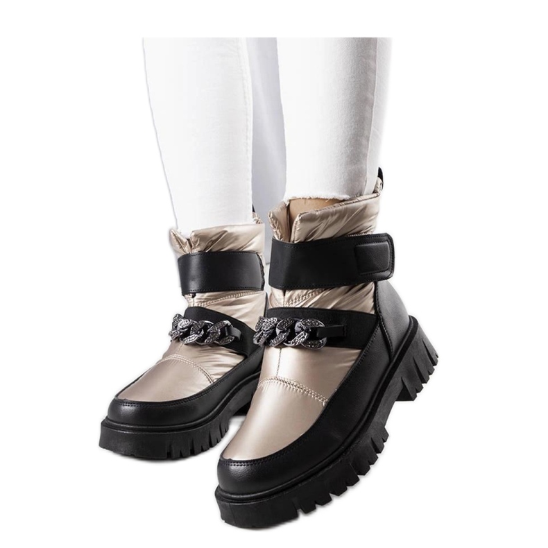 Złote śniegowce z łańcuchem Ephraim - Solea