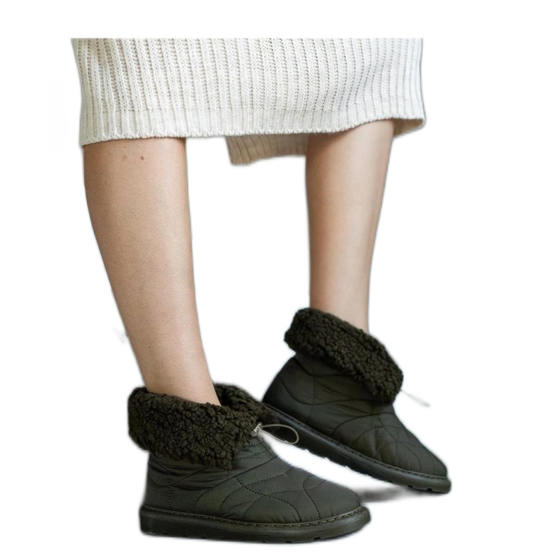 Zielone ocieplane śniegowce ze ściągaczem Caellita - Solea