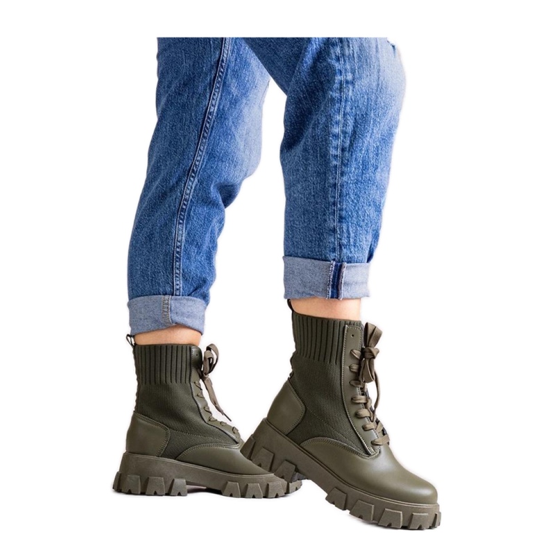 Zielone botki z elastyczną cholewką Zogba - Solea