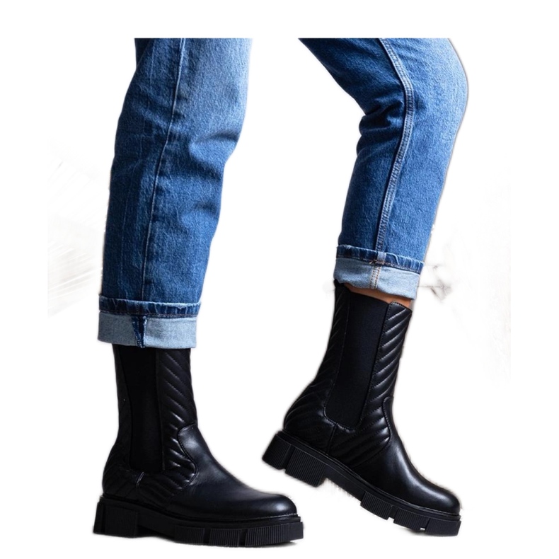 Czarne botki z paskiem Kevin - Solea