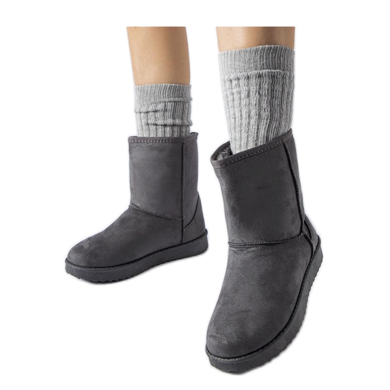 Szare ocieplane klasyczne śniegowce