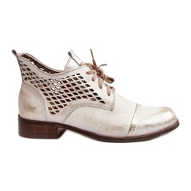 Ażurowe Botki Model Zazoo 2878/004 Gold złoty