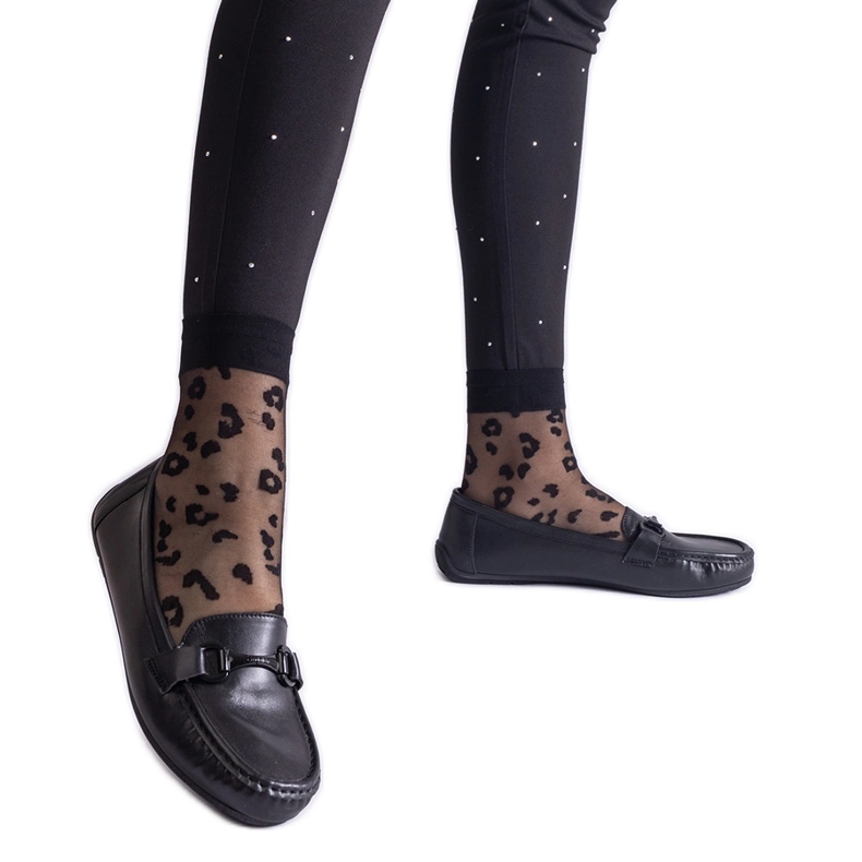 Czarne klasyczne mokasyny z eko skóry