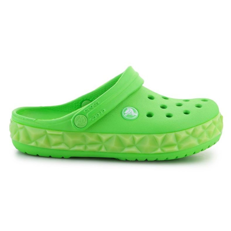 Klapki Crocs Croc Band Geometric Glow Band Clog K Jr 210132-3WA zielone