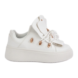 Sneakersy Damskie Na Platformie Białe