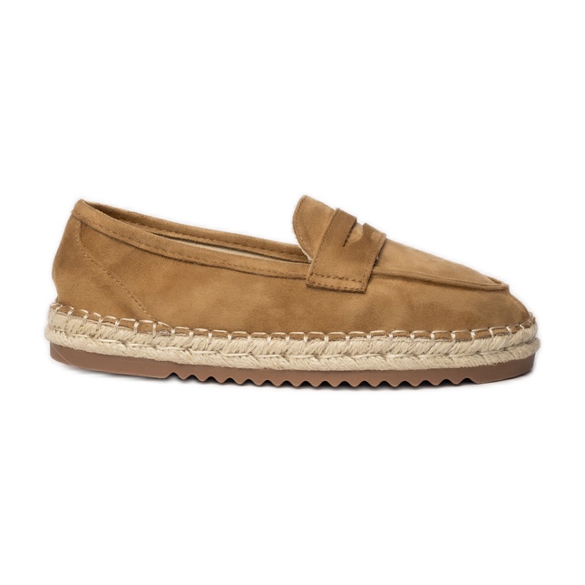 Espadryle Damskie Mokasyny Camel beżowy