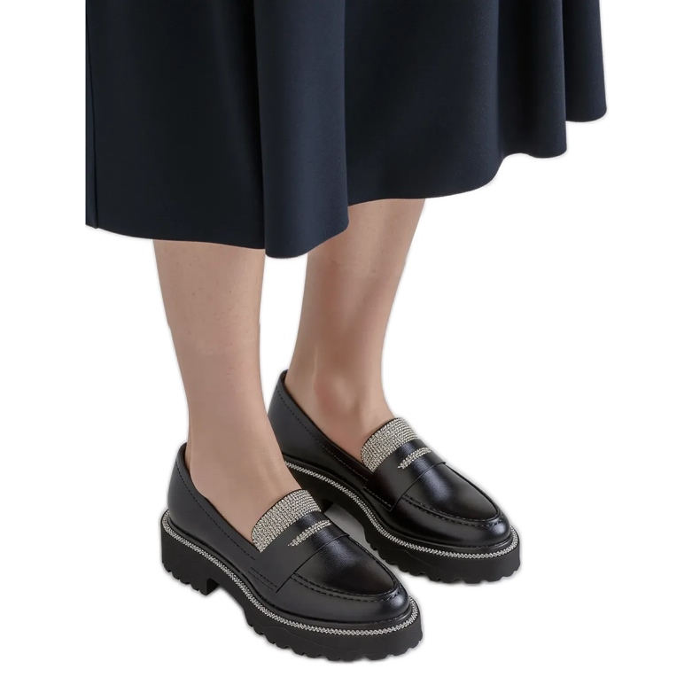 Damskie Mokasyny Diamant Black czarne